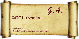 Gál Avarka névjegykártya